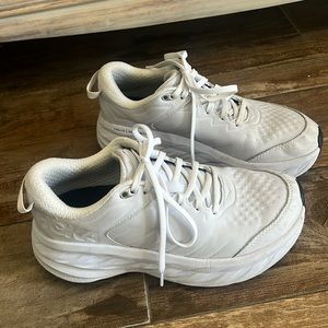 Hoka Bondi SR white leather